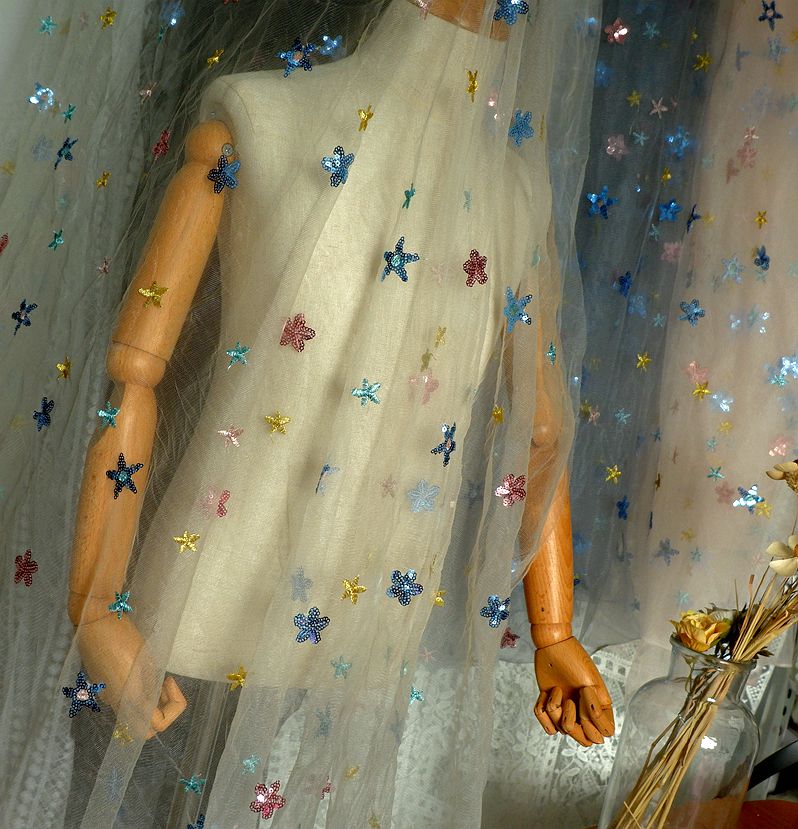 50x150cm Embroidered Star Net  - Baby Clothing Organic 评论和价格