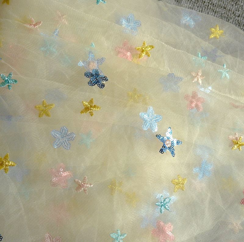 50x150cm Embroidered Star Net  - Baby Clothing Organic 评论和价格