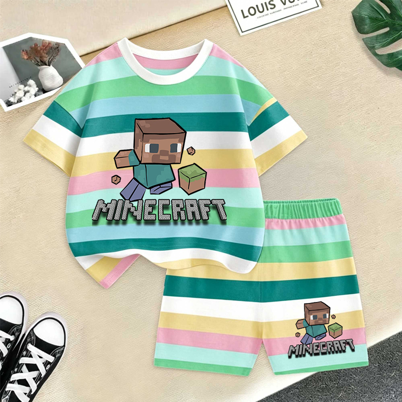 Minecrafted Girl boy Summer T  - Baby Clothing Items 评论和价格