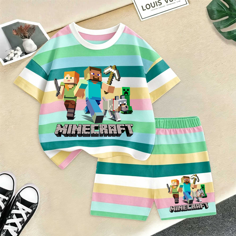 Minecrafted Girl boy Summer T  - Baby Clothing Items 评论和价格
