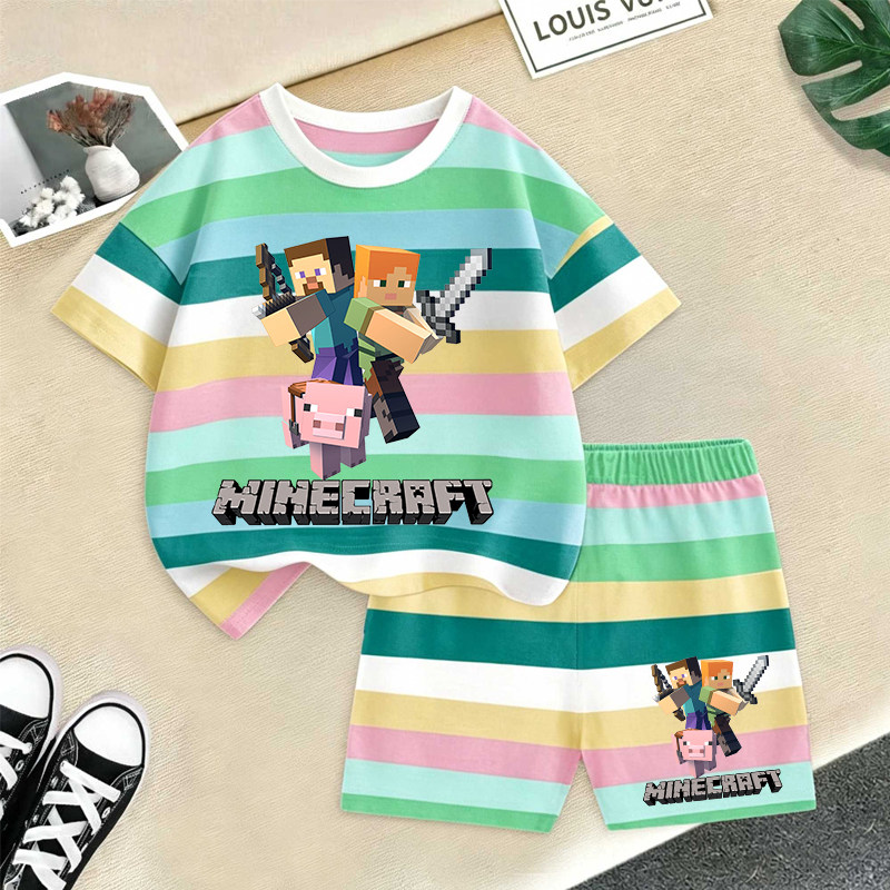 Minecrafted Girl boy Summer T  - Baby Clothing Items 评论和价格