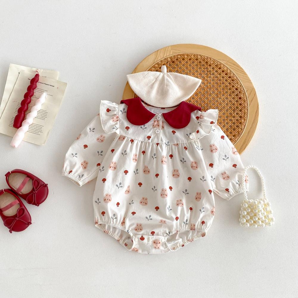 Cute Rabbit Printed Baby Jumps - Baby Clothing High Quality 评论和价格