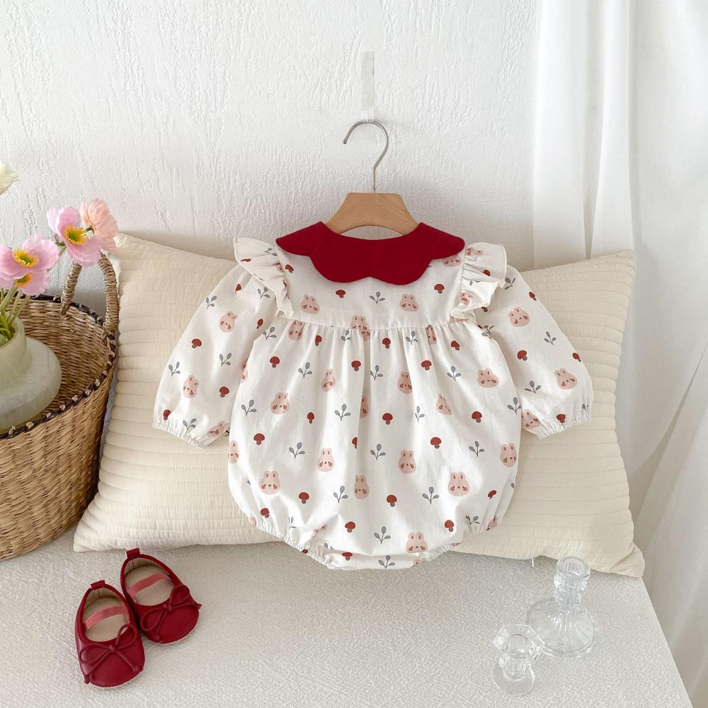 Cute Rabbit Printed Baby Jumps - Baby Clothing High Quality 评论和价格