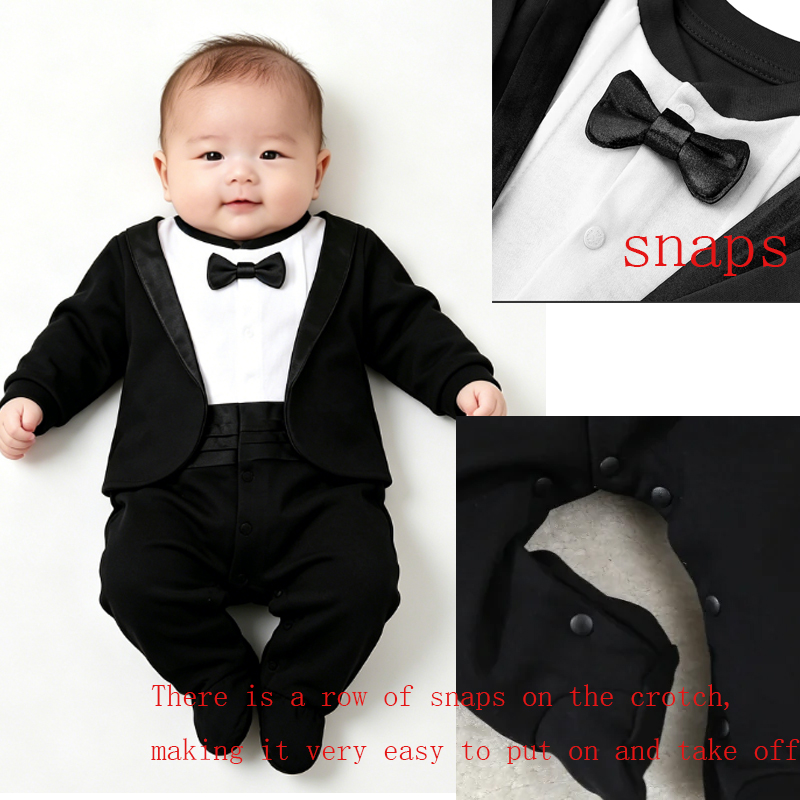 Newborn Boy Gentleman Tuxedo F - Romper Onesie Baby 评论和价格