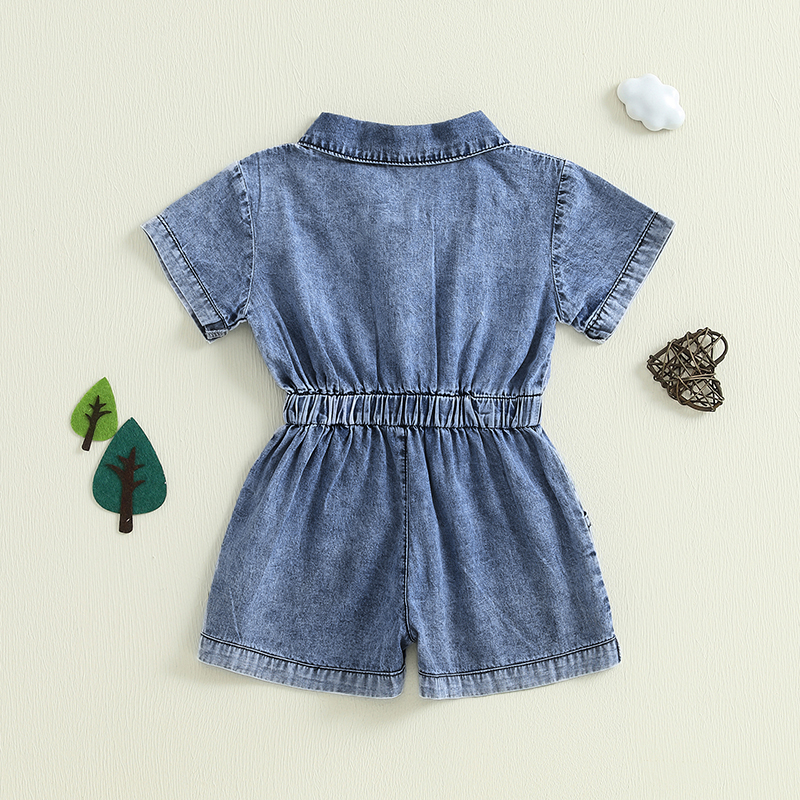 Summer Toddler Girls Denim Ove - Baby Overall Denim 评论和价格
