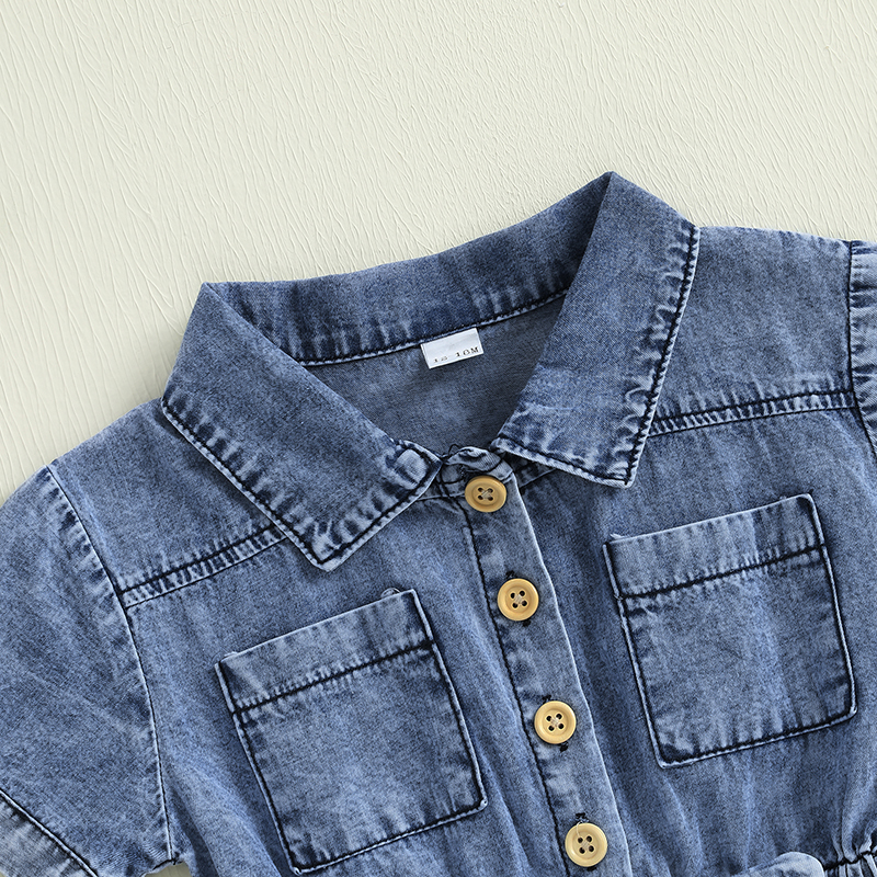 Summer Toddler Girls Denim Ove - Baby Overall Denim 评论和价格