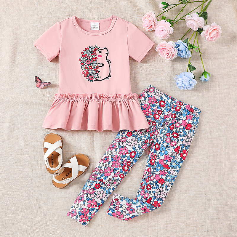 2pcs Set for Girls Summer Vaca - Toddler Legging Set 评论和价格