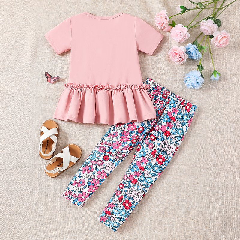 2pcs Set for Girls Summer Vaca - Toddler Legging Set 评论和价格