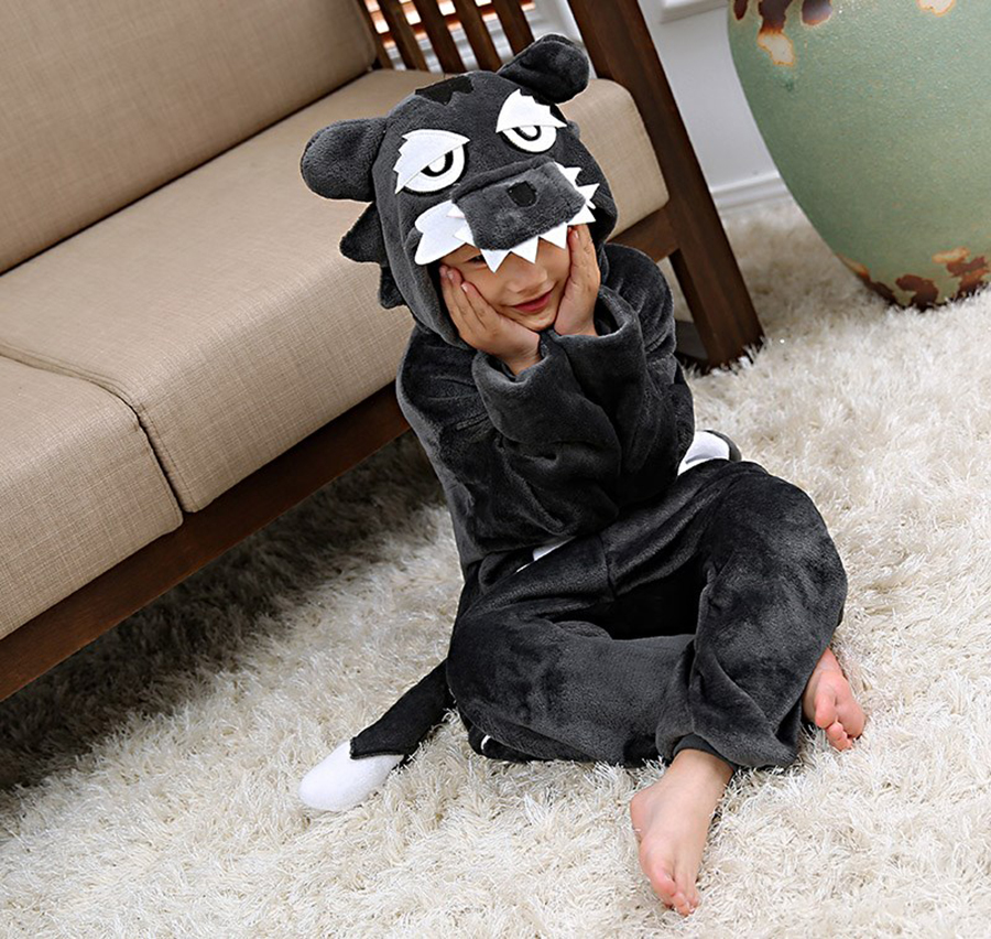 Child Boys Grey Wolf Panda Bir - Romper Onesie Baby 评论和价格