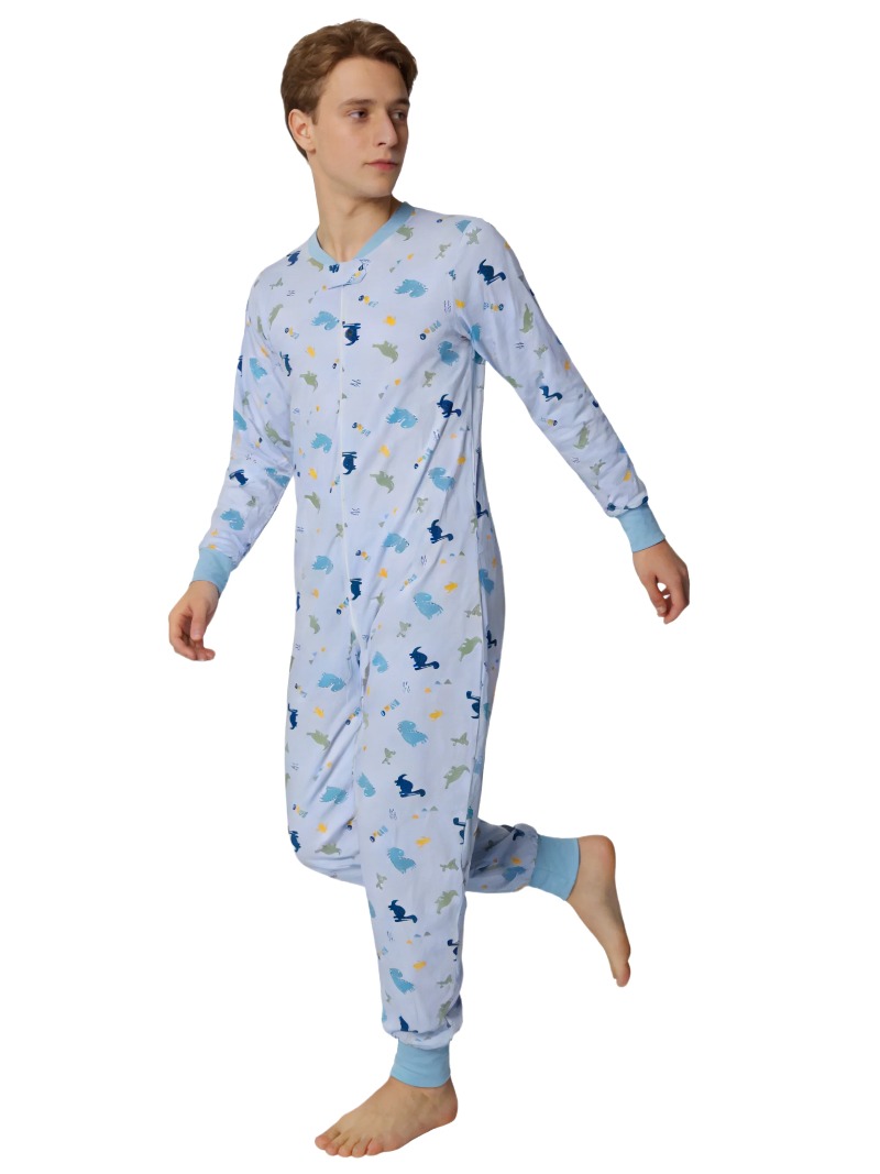 XXXL Adult Underwear Blue Dino - Romper Onesie Baby 评论和价格