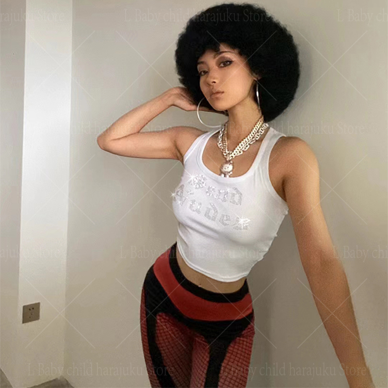 Y2K rhinestone Letter print Cr - Baby Y2K Clothing 评论和价格