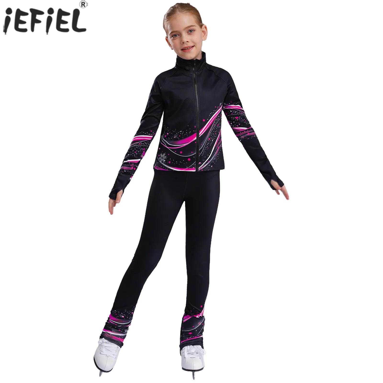Kids Girls Fleece Figure Skati - Toddler Legging Set 评论和价格